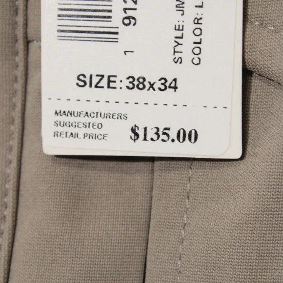 Johnnie-O NWT 5 Pocket Jean Cut Pants Size 38 US In Solid Beige 100% Polyester